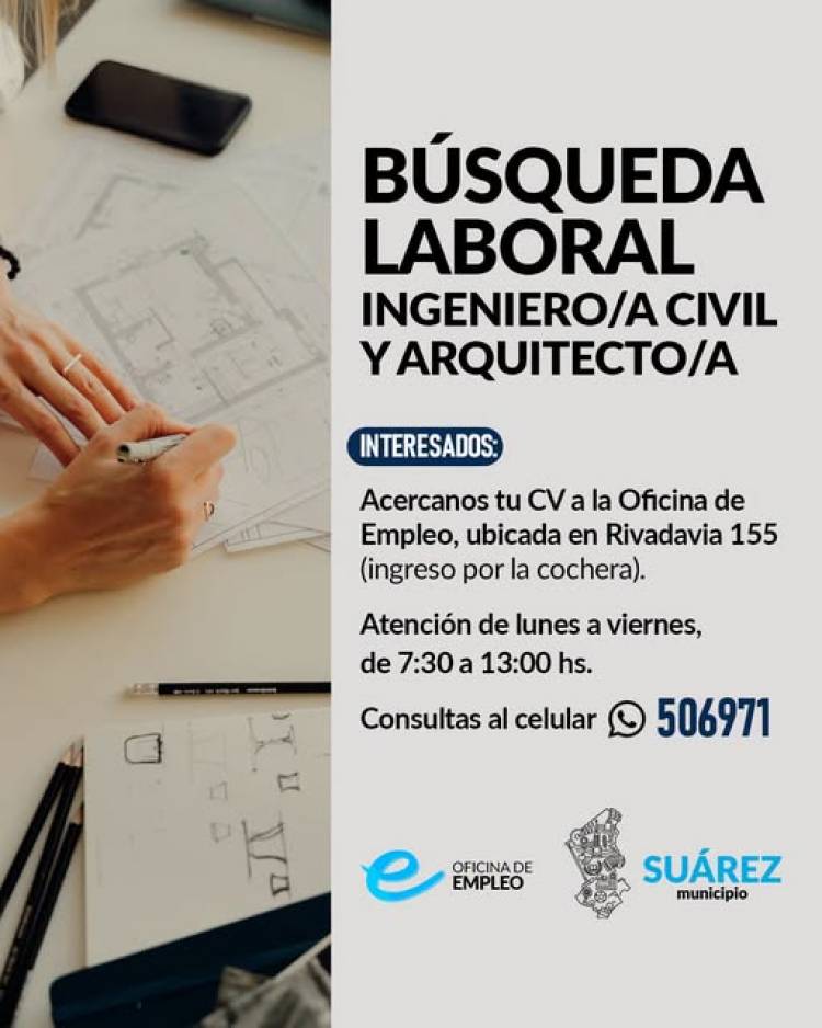 BÚSQUEDA LABORAL | INGENIERO/A CIVIL Y ARQUITECTO/A