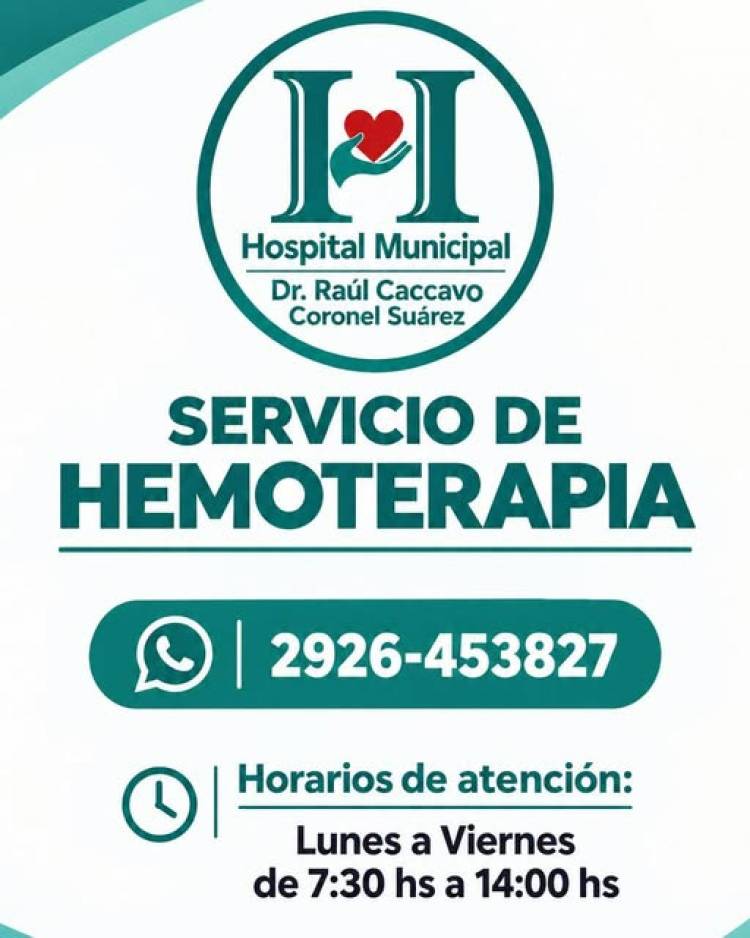 HEMOTERAPIA: INFORMACIÓN DE CONTACTO Y HORARIOS DE ATENCIÓN